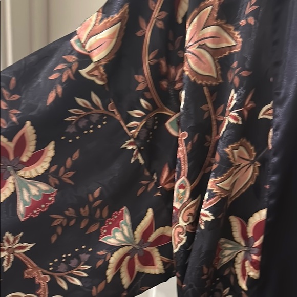 Victoria's Secret Deep Purple Floral Brocade Kimono Robe Belt Vintage Gold Label - Picture 5 of 14